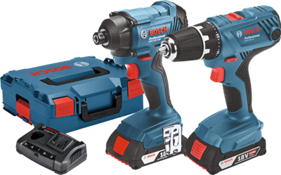 Bosch Professional Accu Combiset 2-delig (GDR 18V-160 + GSR 18V-21) 18V 2.0Ah in L-Boxx - 06019G5101