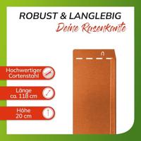 Graskant Cortenstaal 118 x 20 cm - thumbnail