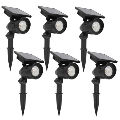 Set 6 stuks LED Solar tuinspot zwart Set 6 stuks LED Solar tuinspot zwart