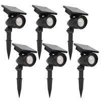 Set 6 stuks LED Solar tuinspot zwart - thumbnail