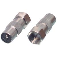 F-connector naar coax (IEC) male adapter - thumbnail