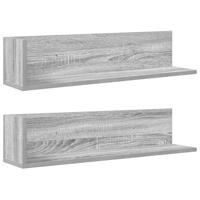 Wandschappen 2 st 75x16,5x16,5 cm bewerkt hout grijs sonoma - thumbnail