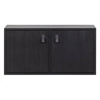 vtwonen Lower Case 2-deurs - Grenen - Zwart - 41x81x35 vtwonen Lower Case 2-deurs - Grenen - Zwart - 41x81x35