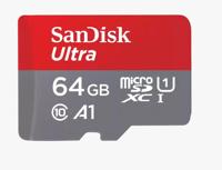 SanDisk microSDXC Ultra 64GB (A1/UHS-I/Cl.10/140MB/s) + Adapter Mobile microSDXC-kaart 64 GB A1 Application Performance Class, UHS-Class 1 - thumbnail