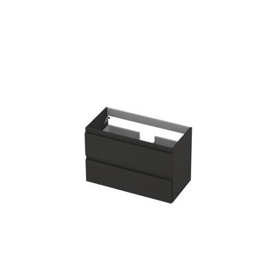INK - Onderkast 2 Laden Greeploos Gelakt - 800x400x520 Mm - Mat Antraciet