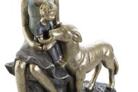 Decoratieve figuren DKD Home Decor Blauw Gouden Vrouw 15 x 9,5 x 18 cm - thumbnail
