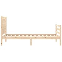 Bedframe met hoofdbord massief hout 100x200 cm - thumbnail