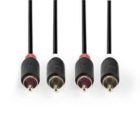 Nedis Stereo-Audiokabel | 2x RCA Male | 2x RCA Male | 5 m | 1 stuks - CABW24200AT50 CABW24200AT50 - thumbnail