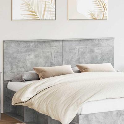 Hoofdbord met hoofdeinde Beton Grijs 180 cm Bewerkt hout