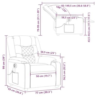 Massagestoel elektrisch verstelbaar stof wolk grijs