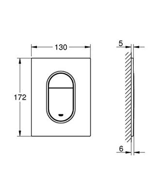 Bedieningsplaat Grohe Arena Cosmopolitan S WC DF 13x17,2cm MatChroom