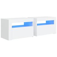 Nachtkastjes 2 st LED 60x35x40 cm wit - thumbnail