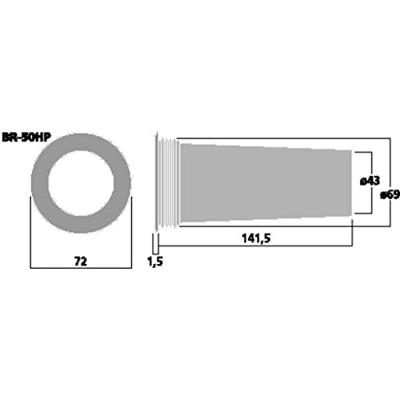 Monacor BR-50HP Bassreflexbuis 141.5 mm Binnendiameter:43 mm