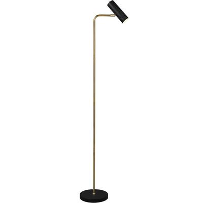 LED Vloerlamp GU10 - Modern Rond Design - Zwart/Goud Aluminium