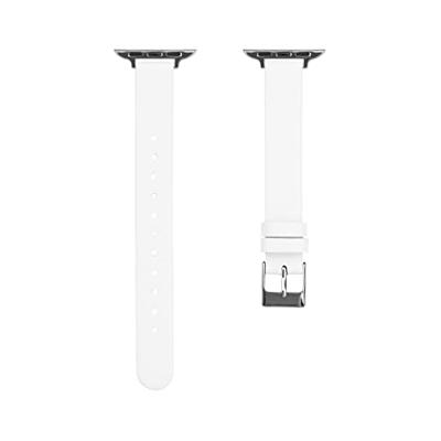 Leren Slim Fit bandje - Wit - Geschikt voor Apple Watch 44mm / 45mm / 46mm / 49mm