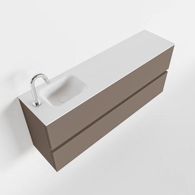 MONDIAZ ADA 120cm toiletmeubel smoke. LEX wastafel talc links 1 kraangat