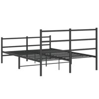 Bedframe met hoofd- en voeteneindemetaal zwart 135x190 cm - thumbnail