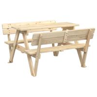 Picknicktafel voor 4 kinderen met parasolgat massief vurenhout - thumbnail