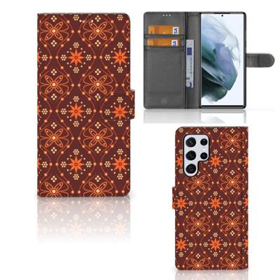 Samsung Galaxy S22 Ultra | Telefoon Hoesje | Batik Brown Samsung Galaxy S22 Ultra | Telefoon Hoesje | Batik Brown