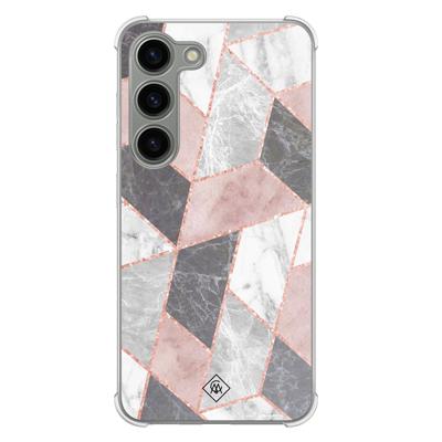 Samsung Galaxy S23 siliconen shockproof hoesje - Stone grid Samsung Galaxy S23 siliconen shockproof hoesje - Stone grid