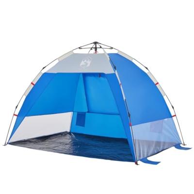 VidaXL Strandtent 2-persoons waterdicht snelontgrendeling azuurblauw