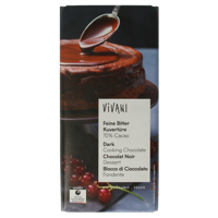Vivani Couverture smeltchocolade puur bio 200 Gram - thumbnail