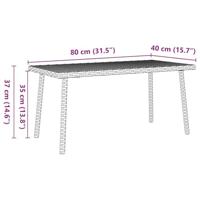 Tuin salontafel rechthoekig 80x40x37 cm poly rattan bruin - thumbnail