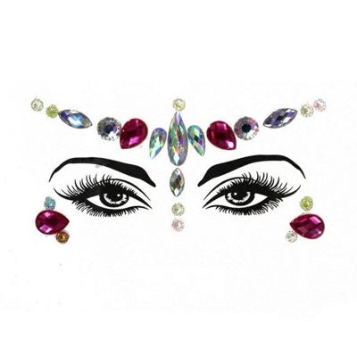 3 PC'S voorhoofd groene Masquerade make-up acryl gezicht sticker stijl: YT-20