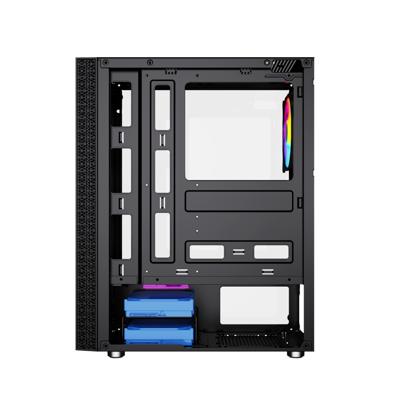 Gembird Fornax 2500 ARGB Gaming ATX computerkast, Midi Tower, backlight, Zwart