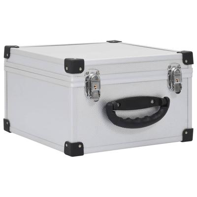 VidaXL Cd-koffer voor 40 cd's aluminium abs zilverkleurig
