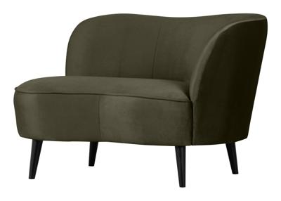 WOOOD Lounge Fauteuil 'Sara' Rechts, Velvet, kleur Warm Groen
