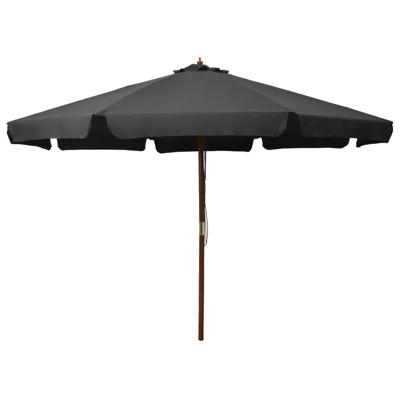 VidaXL Parasol met houten paal 330 cm antraciet VidaXL Parasol met houten paal 330 cm antraciet