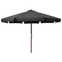 VidaXL Parasol met houten paal 330 cm antraciet - thumbnail