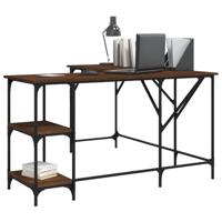 Bureau 139x139x75 cm bewerkt hout bruineikenkleurig - thumbnail