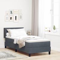 Boxspringbed met Matras Zwart 100x200 cm Fluweel Donkergrijs - thumbnail