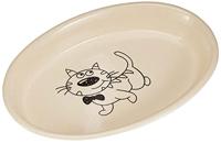 Nobby Katten keramische schaal ovaal, crème/beige, 17 x 11 x 2,5 cm - thumbnail
