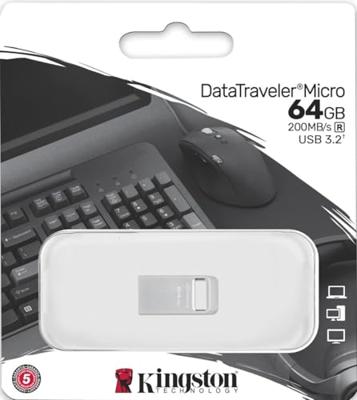 Kingston DataTraveler® Micro USB-stick Retail 128 GB Zilver DTMC3G2/128GB USB-A 3.2 Gen 1 Kingston DataTraveler® Micro USB-stick Retail 128 GB Zilver DTMC3G2/128GB USB-A 3.2 Gen 1