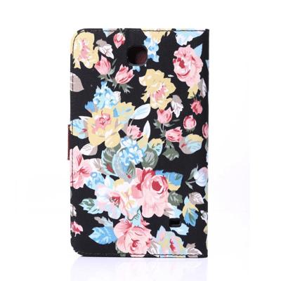 Peony patroon Denim structuur lederen hoesje met opbergruimte voor pinpassen opberg vakjes & houder voor Samsung Galaxy Tab 4 7.0 / SM-T230 Peony patroon Denim structuur lederen hoesje met opbergruimte voor pinpassen opberg vakjes & houder voor Samsung Galaxy Tab 4 7.0 / SM-T230