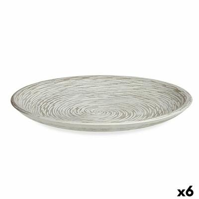 Decoratief bord Gift Decor Wit Spiraal 29,5 x 2,7 x 29,5 cm 29,5 x 3,3 x 29,5 cm Ø 29 cm (6 Stuks)