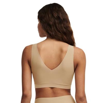 Bralette top met vulling - Soft Stretch - Padded top - Bralette / BH Top naadloos dames - Rood - zwart - Huidskleur