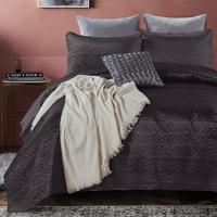 DreamHouse Bedding Bedsprei - Satin Orlando - Antraciet 260 x 250 + 2 kussenslopen - thumbnail
