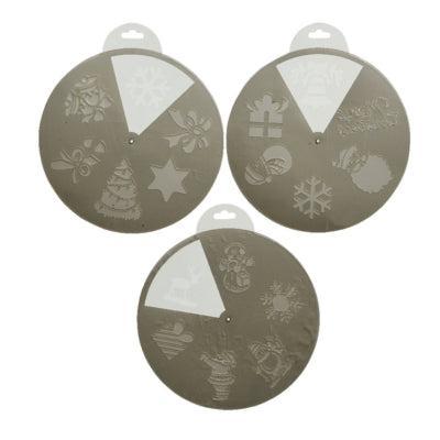 Draaischijf sjablonen Kerst 25 cm 3 assorti | 24 stuks