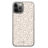iPhone 12 (Pro) hybride hoesje - Ivory abstraction - thumbnail