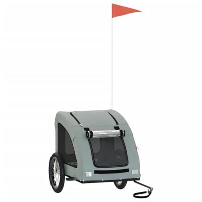 Hondenfietstrailer oxford stof en ijzer grijs - thumbnail