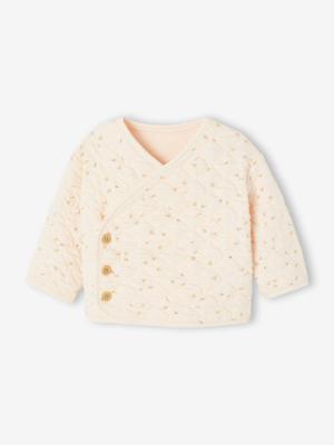 Cardigan met gekruiste opening voor pasgeborenen vanille