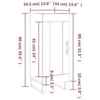 Dressoir 34,5x34x90 cm bewerkt hout betongrijs - thumbnail