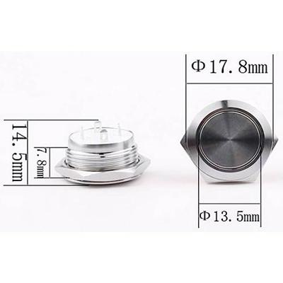 TRU COMPONENTS TC-9563744 Druktoets 12 V 0.005 A 1x uit/(aan) Contact element (Ø x h) 17.8 mm x 14.5 mm IP65 1 stuk(s) Bulk