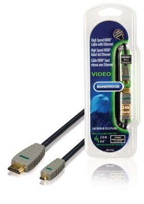 Bandridge High Speed HDMI kabel | 2 m | Blauw | 1 stuks - BVL1702 BVL1702