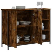Dressoir 100x33x75 cm bewerkt hout gerookt eikenkleurig - thumbnail