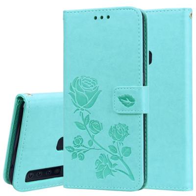 Rose reliëf horizontaal flip PU lederen Case voor Samsung Galaxy A9 (2018), met houder & kaartsleuven & portemonnee (groen)